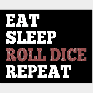 Eat Sleep Roll Dice Repeat Shirt for RPG Roleplaying Gamers Posters and Art